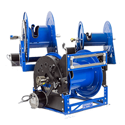 A Reelcraft Stainless Steel Retractable Hose Reel